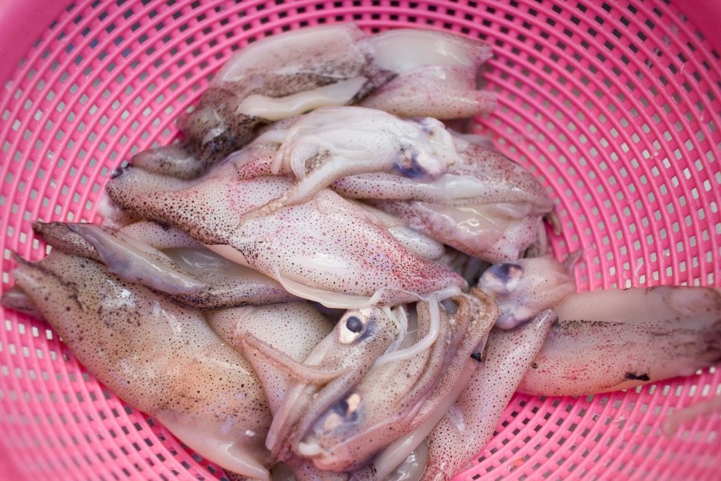 Adobong pusit - raw squid