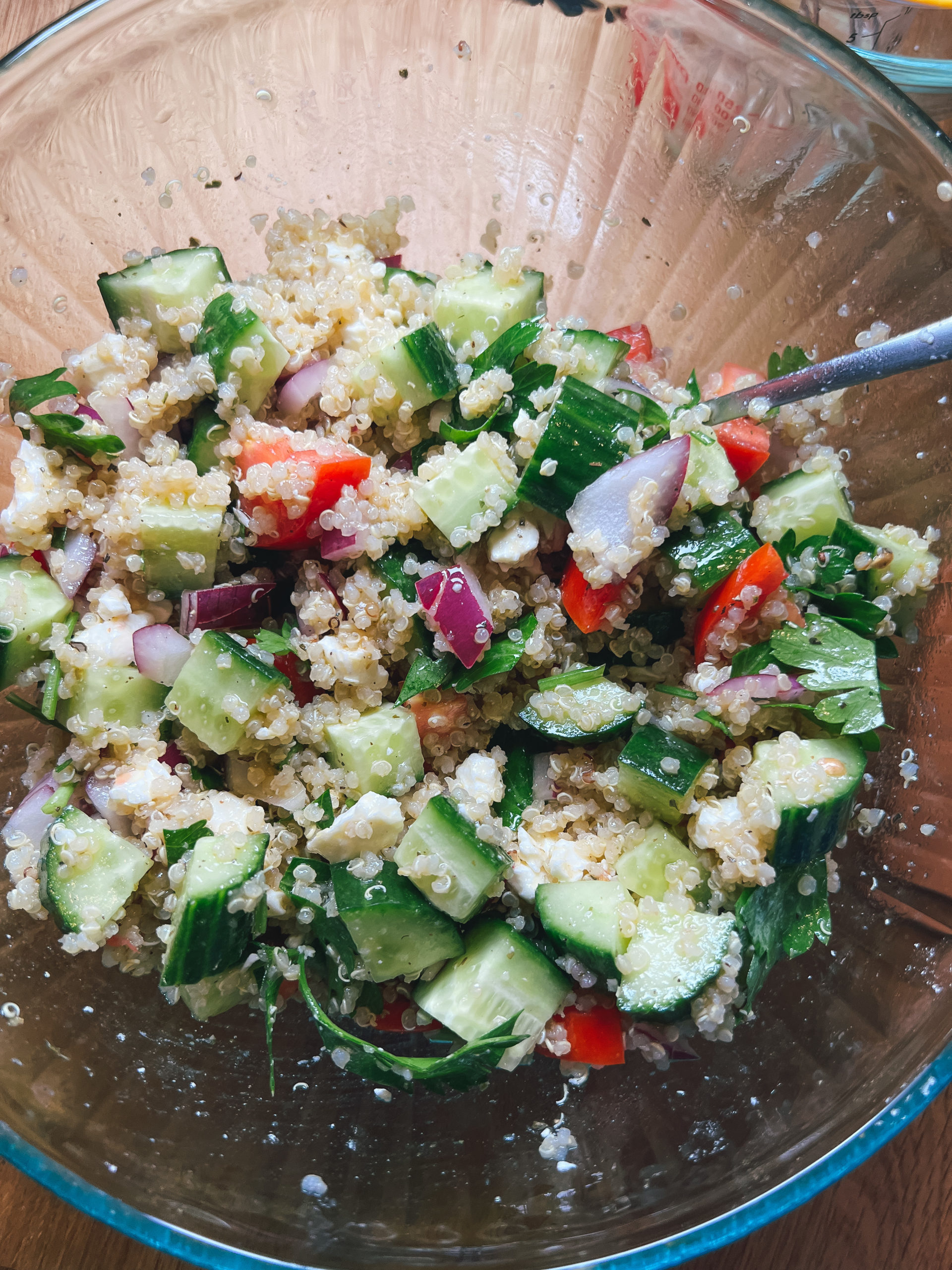 QUINOA TOMATO CUCUMBER SALAD WITH A LEMONY ITALIAN VINAIGRETTE